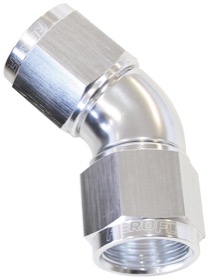 <strong>45° Full Flow Female Coupler -8AN</strong> <br />Silver Finish
