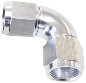 <strong>90° Full Flow Female Coupler -10AN</strong> <br />Silver Finish

