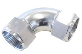 <strong>90° Full Flow Female Coupler -20AN</strong> <br />Silver Finish
