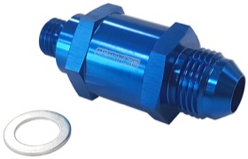 <strong>EFI Fuel Pump Check Valve -6AN (M12 x 1.5mm) </strong><br /> Blue Finish
