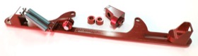 <strong>Billet Throttle Cable Bracket 4500 Dominator Style </strong><br />Red Finish
