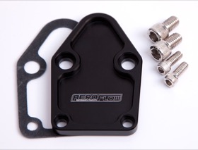 <strong>Billet Fuel Pump Block-Off Plate - Black </strong><br />Suit SB Chevy
