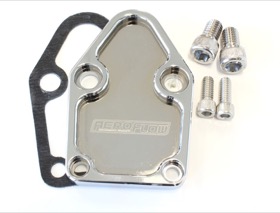 <strong>Billet Fuel Pump Block-Off Plate - Chrome </strong><br />Suit SB Chevy
