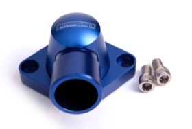<strong>Billet Thermostat Housing - Blue</strong><br /> Suit SB, BB Chevy, (Swivel)

