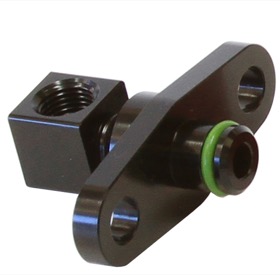 <strong>Fuel Rail Adapter (Black) </strong><br /> Suit Mitsubishi EVO 10 with 40mm Centres
