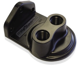 <strong>Billet Remote Oil Filter Head</strong><br />-8 ORB Top entry, Black anodised finish, accepts filter with 3/4