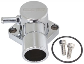 <strong>Billet Aluminium Swivel Thermostat Housing - Chrome Finish</strong> <br />Suit Ford Falcon EF-FG 6 Cyl. 2005-on

