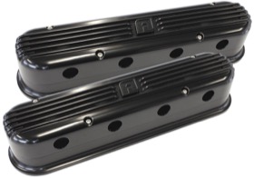 <strong>Billet Aluminium Retro 2-Piece Valve Covers </strong><br /> Black Finish, Suit LS Series With LS2 or LS3 Coil Mount

