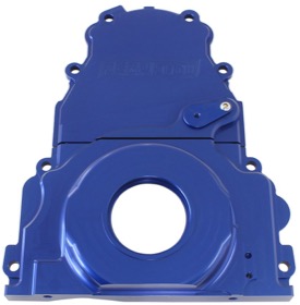 <strong>2-Piece Billet Aluminium Timing Cover - Blue Finish</strong><br />Suit GM LS Series. Includes Mounting Hardware and Cam Sensor Plug.
