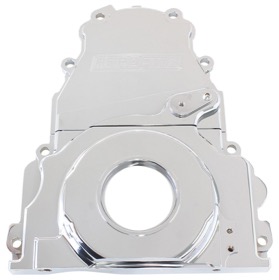 <strong>2-Piece Billet Aluminium Timing Cover - Chrome Finish</strong><br /> Suit GM LS Series. Includes Mounting Hardware and Cam Sensor Plug
