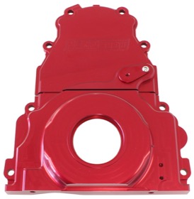<strong>2-Piece Billet Aluminium Timing Cover - Red Finish</strong><br />Suit GM LS Series. Includes Mounting Hardware and Cam Sensor Plug
