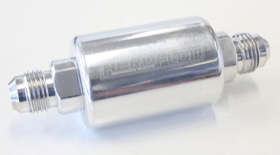 <strong>Billet Fuel Filter -6AN</strong><br />40 micron Stainless Steel element, 1.25