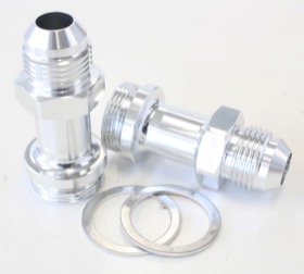 <strong>Carburettor Adapter - Male 7/8" x 20 to -8AN </strong><br />Silver Finish. Suit Holley Inlet Feed
