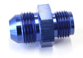 <strong>Inverted Seat Adapter 5/8"-18 to -8AN</strong> <br />Blue Finish
