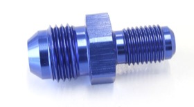 <strong>Inverted Seat Adapter 3/8"-24 to -6AN</strong> <br />Blue Finish
