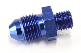 <strong>Metric to Male Flare Adapter M8 x 1.0mm to -4AN </strong><br />Blue Finish

