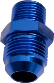 <strong>Metric to Male Flare Adapter </strong><br /> M10 x 1mm to -6AN Adapter, Blue Finish
