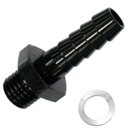<strong>Barb EFI Fuel Pump Adapter M10 x 1.0mm to 3/8"</strong><br /> Black Finish

