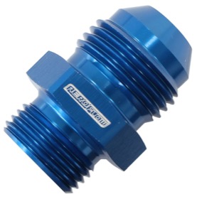 <strong>BSPP Washer Seal To AN Male Adapter</strong><br /> 3/8" to -10AN, Blue Finish
