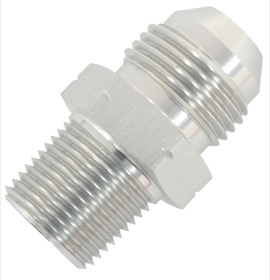 <strong>BSPP Tapered To AN Male Adapter</strong><br /> 1/4quot; to -6AN, Silver Finish
