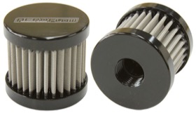 <strong>Stainless Steel Billet Breather with -6AN Female Thread</strong><br /> Black Finish.
