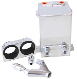<strong>Dual EFI Pump Surge Tank Kit - Polished</strong> <br />Kit includes Surge Tank, Dual Billet Fuel Pump Bracket, Check Valves & Y-Block. Fuel Pumps NOT Included
