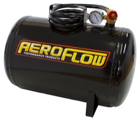 <strong>5 Gallon Steel Portable Air Tank - Black (125 PSI Max)</strong><br /> Includes Valve, Air Line & Pressure Gauge.
