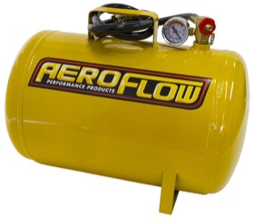 <strong>5 Gallon Steel Portable Air Tank - Yellow (125 PSI Max)</strong><br /> Includes Valve, Air Line & Pressure Gauge.
