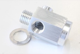 <strong>Metric Extension with 1/8" Port</strong><br /> Silver Finish. M12 x 1.5 Thread
