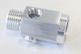<strong>Metric Extension with 1/8" Port</strong><br /> Silver Finish. M16 x 1.5 Thread
