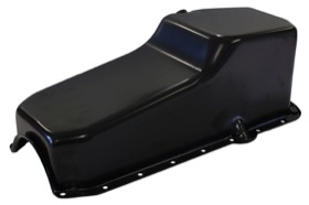 <strong>Replacement Oil Pan, Black Finish</strong><br /> Suit SB Chev R/H Dipstick, 2-Piece Seal (5.0L Capacity)

