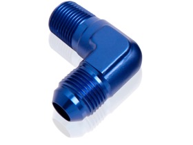 <strong>90° NPT to Male Flare Adapter 3/4" to -16AN</strong><br /> Blue Finish
