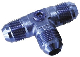 <strong>Flare AN Tee -6AN </strong><br />With 2 x 1/8" NPT Ports, Blue Finish
