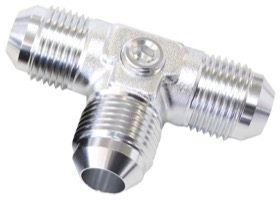 <strong>Flare AN Tee -6AN </strong><br />With 2 x 1/8" NPT Ports, Silver Finish
