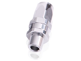<strong>Male NPT Taper Swivel Straight Hose End 1/2" to -8AN</strong><br /> Silver Finish. Suit 100 & 450 Series Hose
