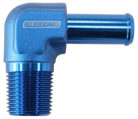 <strong>Male NPT to AN Barb 90° Adapter 1/2" to -10AN Hose</strong><br /> Blue Finish
