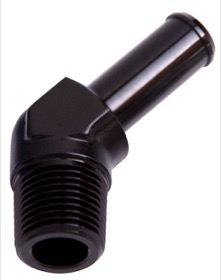 <strong>Male NPT to Barb 45° Adapter 1/4" to 3/8"</strong><br /> Black Finish
