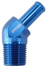 <strong>Male NPT to Barb AN 45° Adapter 1/2" to -8AN Hose</strong><br /> Blue Finish
