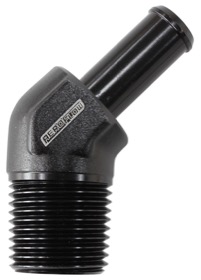 <strong>Male NPT to Barb AN 45° Adapter 1/2" to -8AN Hose</strong><br /> Black Finish
