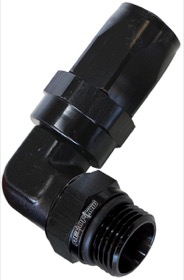 <strong>ORB Taper Swivel 90° Hose End -10AN to -8AN</strong><br /> Black Finish. Suit 100 & 450 Series Hose
