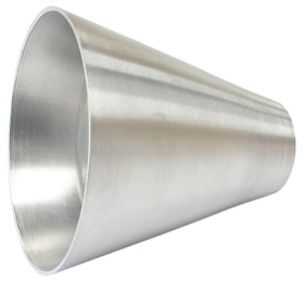 <strong>Aluminium Transition Cone</strong><br />2" (51mm) O.D To 5" (127mm) O.D, 4" (100mm) Long
