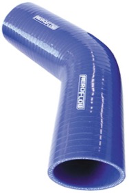 <strong>45° Silicone Hose Elbow 1/2" (13mm) I.D </strong><br />Gloss Blue Finish. 5-45/64" (145mm) Leg
