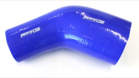 <strong>90° Silicone Hose Reducer 4" - 3-1/2" (102-90mm) I.D</strong><br /> Gloss Blue Finish. 4-59/64" (125mm) Length
