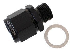 <strong>Male M14 x 1.5 to Female -10AN Swivel Adapter </strong><br />Supplied With Washer, Black Finish
