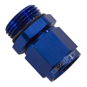 <strong>Male -6 ORB to Female -8AN Swivel Adapter</strong> <br />Blue Finish
