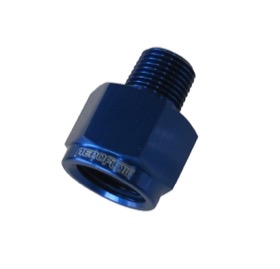 <strong>NPT Pipe Reducer 1/8" to 1/4" </strong><br />Blue Finish
