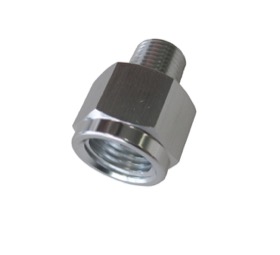 <strong>NPT Pipe Reducer 1/8" to 1/4" </strong><br />Silver Finish
