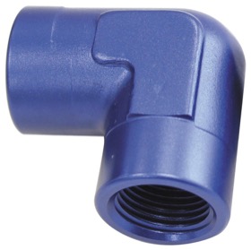 <strong>90° NPT Female Adapter - 3/8"</strong> <br />Blue Finish
