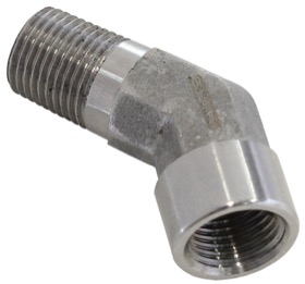 <strong>45° NPT Female to Male NPT Fitting 1/8" </strong><br />Stainless
