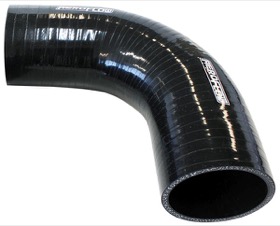 <strong>90° Silicone Hose Elbow 1/2" (13mm) I.D </strong><br />Gloss Black Finish. 4-23/32" (120mm) Leg
